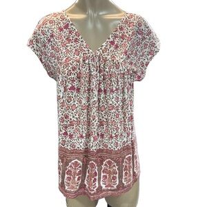 ❤️ Lucky Brand Floral V-Neck Top